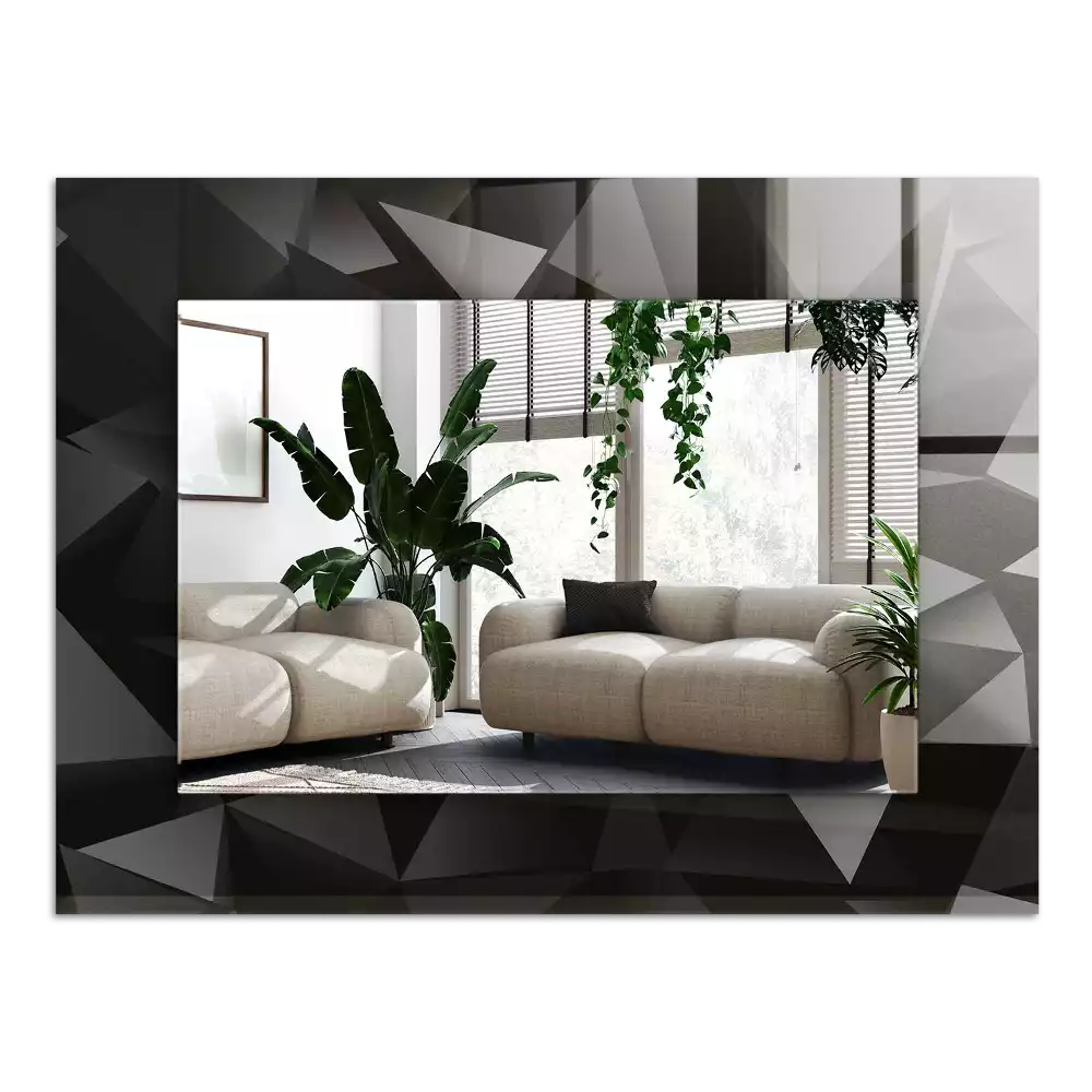 Decorațiuni de perete cu oglinzi Forme geometrice negre