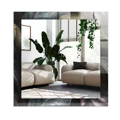 Decorațiuni perete cu oglindă Frunze colorate plante