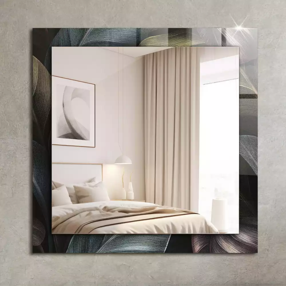 Decorațiuni perete cu oglindă Frunze colorate plante