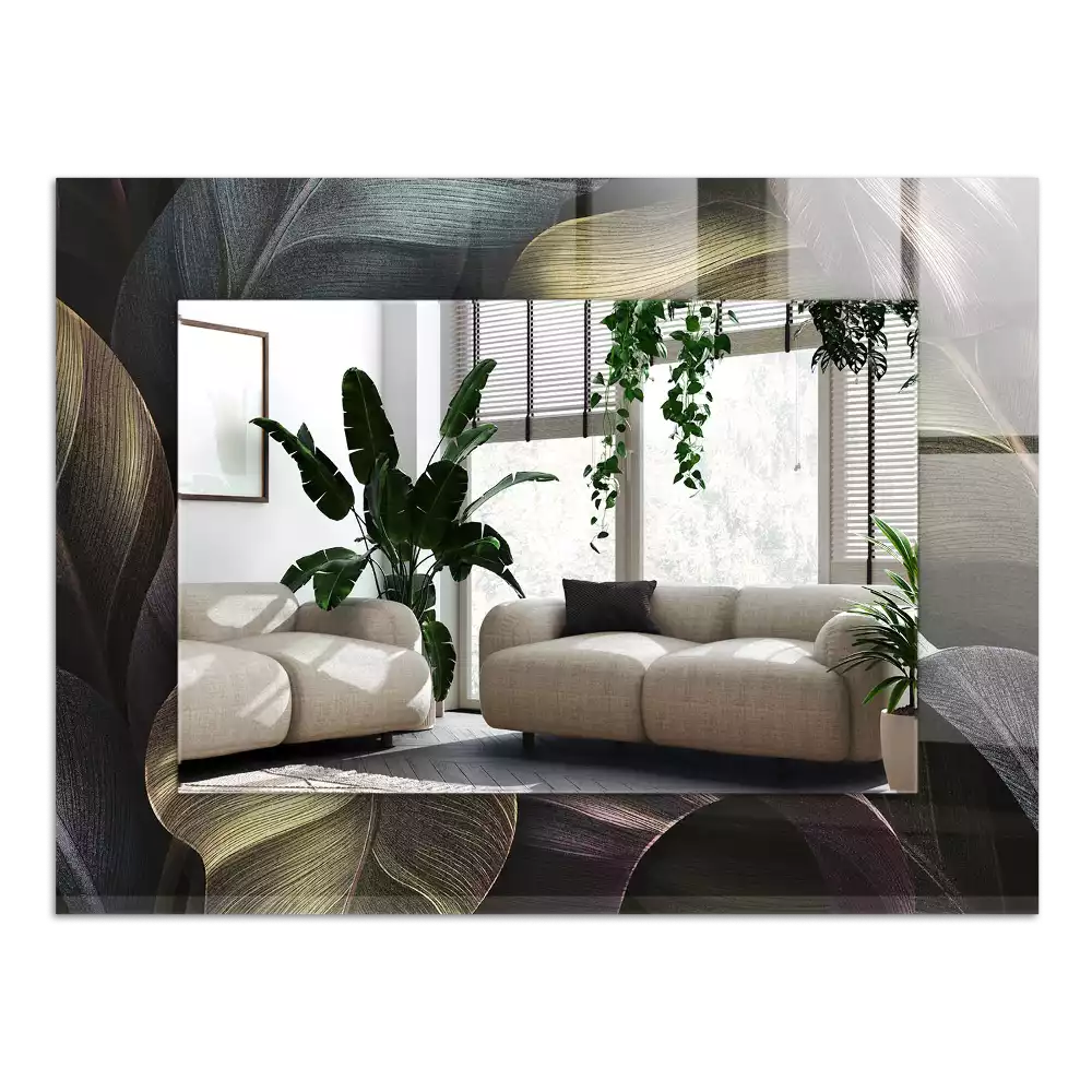 Decorațiuni perete cu oglindă Frunze colorate plante