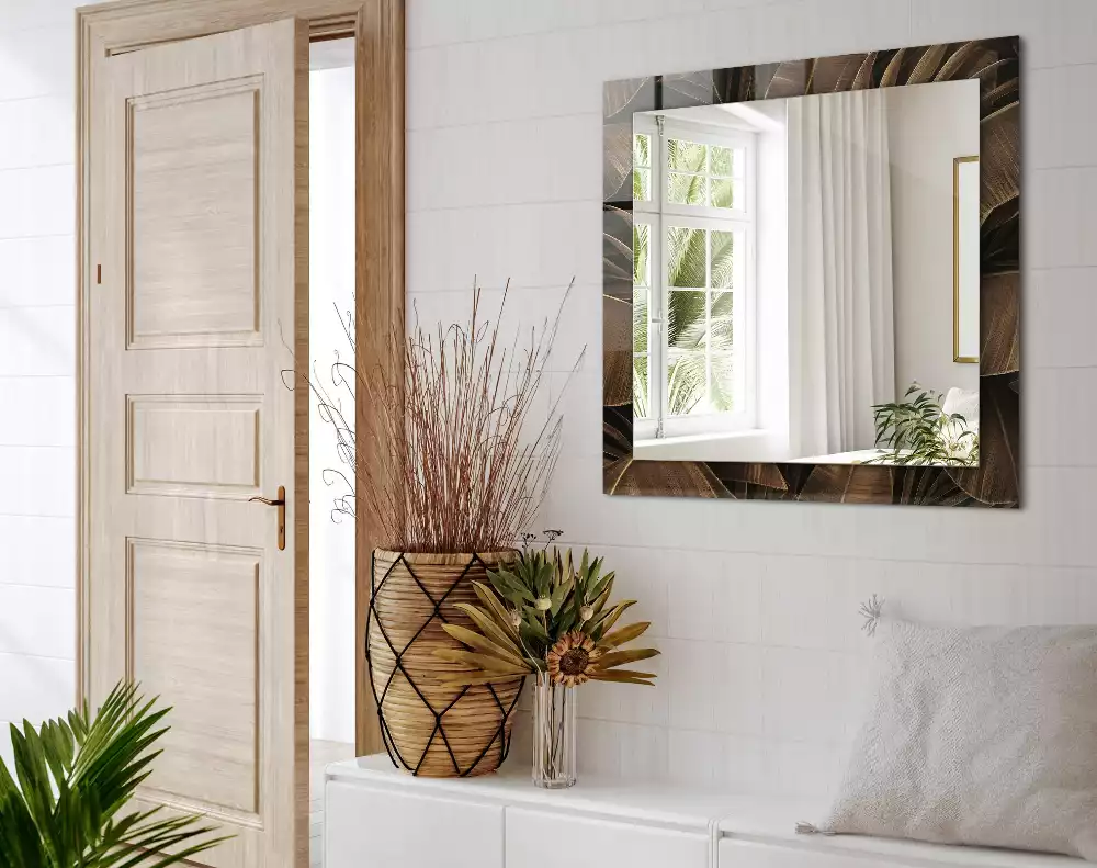 Oglindă imprimată Frunze tropicale