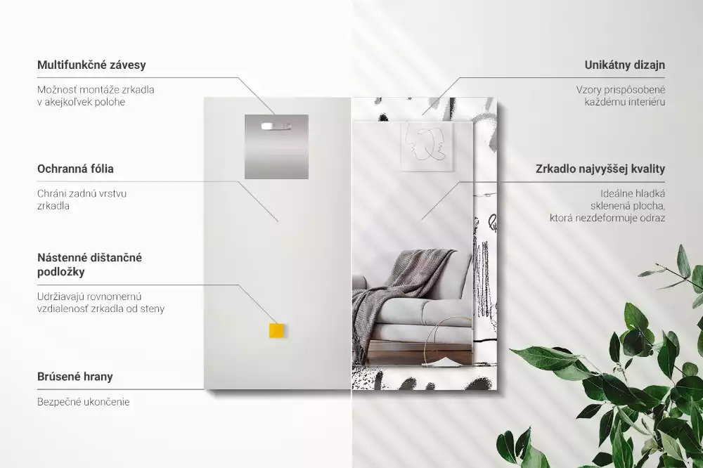 Oglindă imprimată Șabloane moderne abstracte