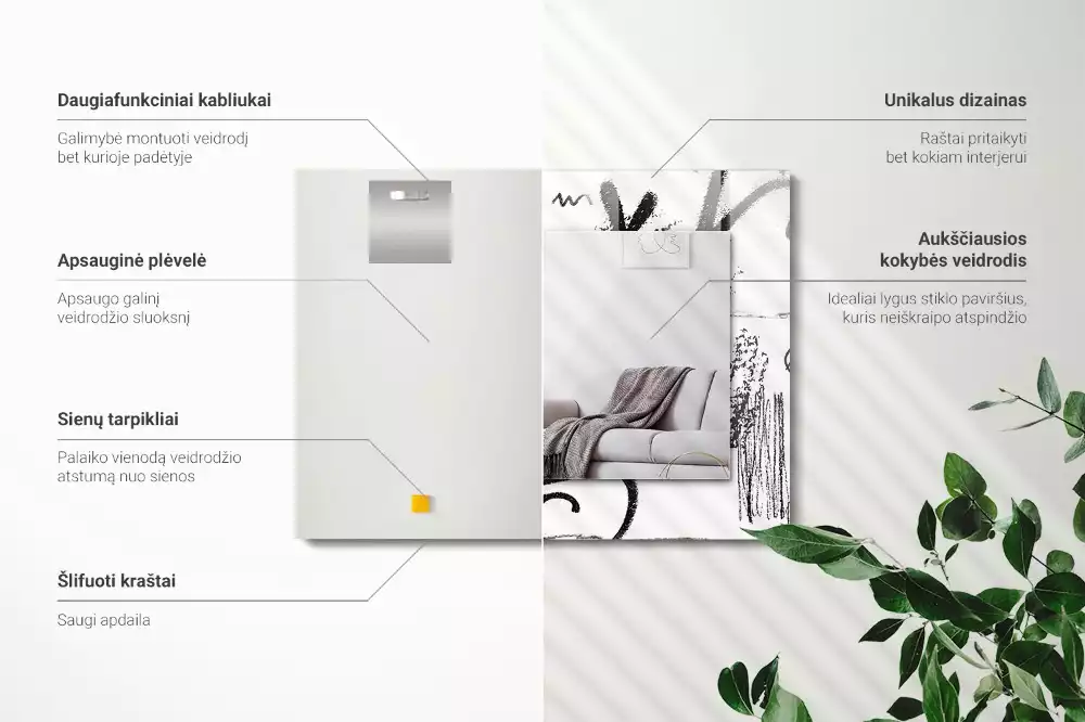 Oglindă imprimată Șabloane moderne abstracte