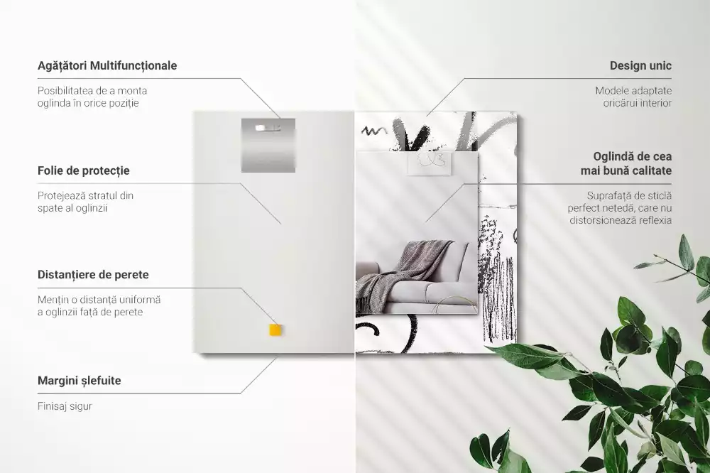 Oglindă imprimată Șabloane moderne abstracte