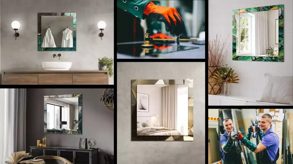 Decorațiuni de perete cu oglinzi Modele alb-negru