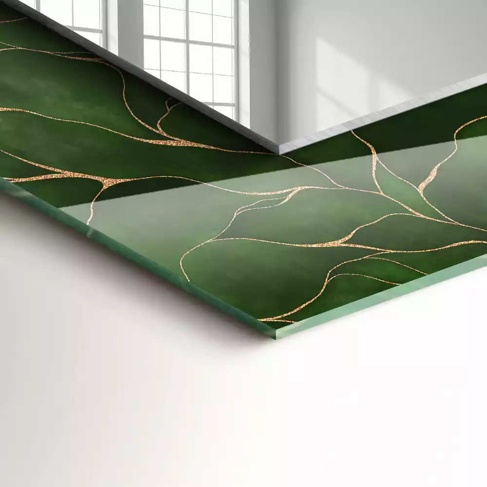 Decorațiuni de perete cu oglinzi Model frunze verzi