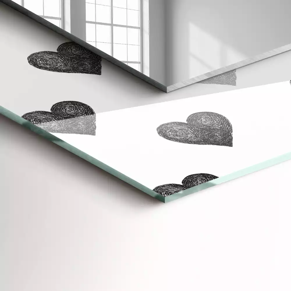 Oglindă imprimată Model inimi negre