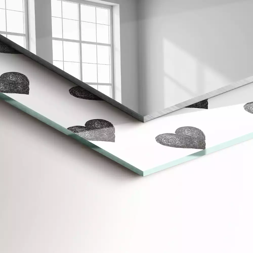 Oglindă imprimată Model inimi negre