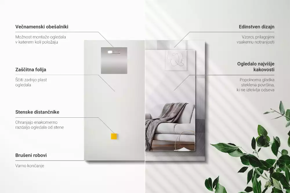 Decorațiuni de perete cu oglinzi Suprafață metalică rotundă