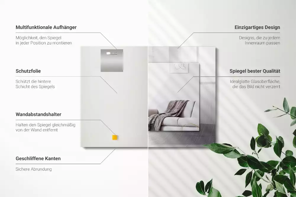 Decorațiuni de perete cu oglinzi Suprafață metalică rotundă