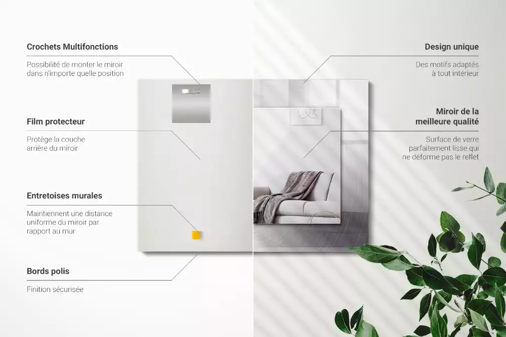 Decorațiuni de perete cu oglinzi Suprafață metalică rotundă