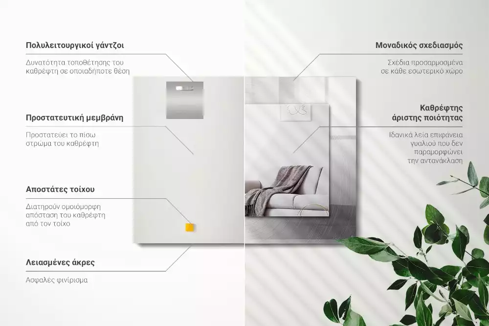 Decorațiuni de perete cu oglinzi Suprafață metalică rotundă