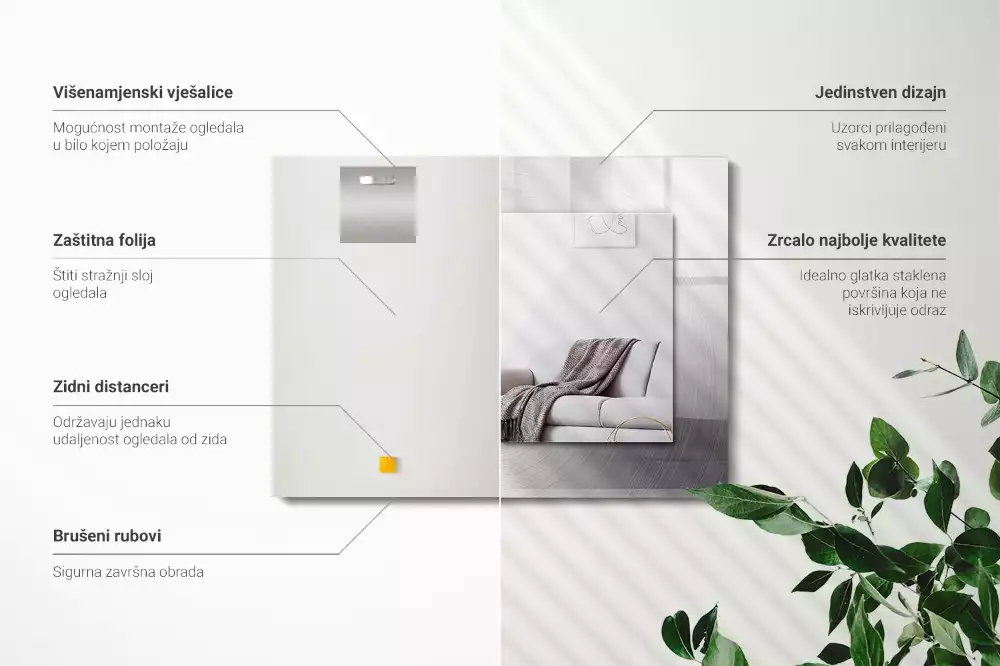 Decorațiuni de perete cu oglinzi Suprafață metalică rotundă