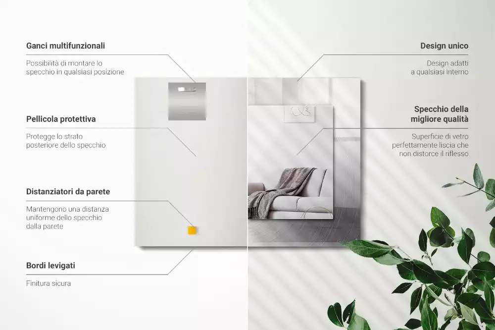 Decorațiuni de perete cu oglinzi Suprafață metalică rotundă