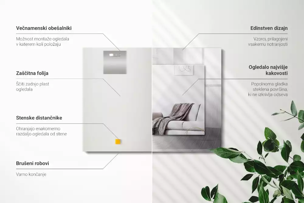 Decorațiuni de perete cu oglinzi Suprafață metalică rotundă