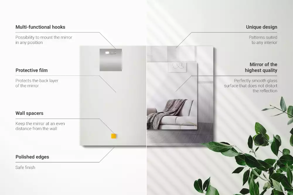 Decorațiuni de perete cu oglinzi Suprafață metalică rotundă