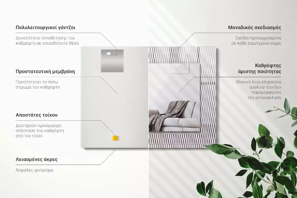 Decorațiuni perete cu oglindă Model țesătură textilă