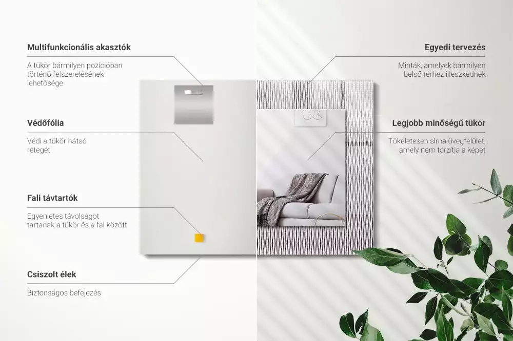 Decorațiuni perete cu oglindă Model țesătură textilă