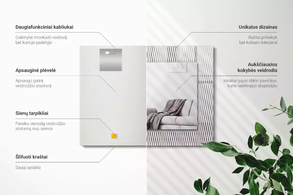 Decorațiuni perete cu oglindă Model țesătură textilă