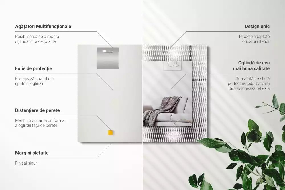 Decorațiuni perete cu oglindă Model țesătură textilă