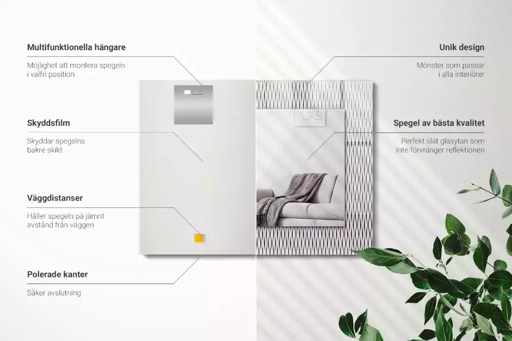 Decorațiuni perete cu oglindă Model țesătură textilă