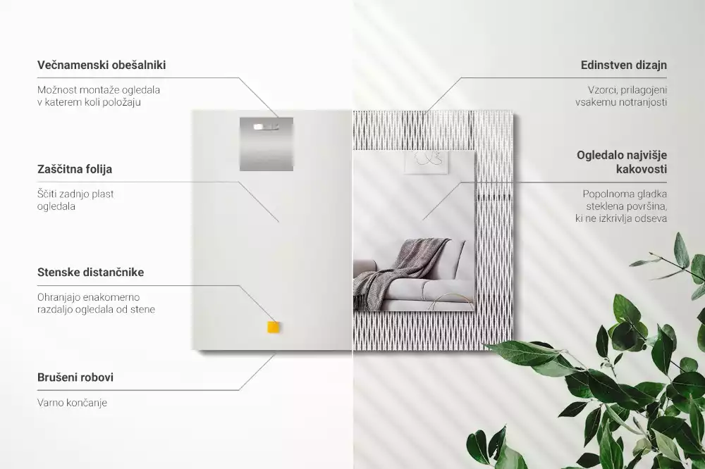 Decorațiuni perete cu oglindă Model țesătură textilă