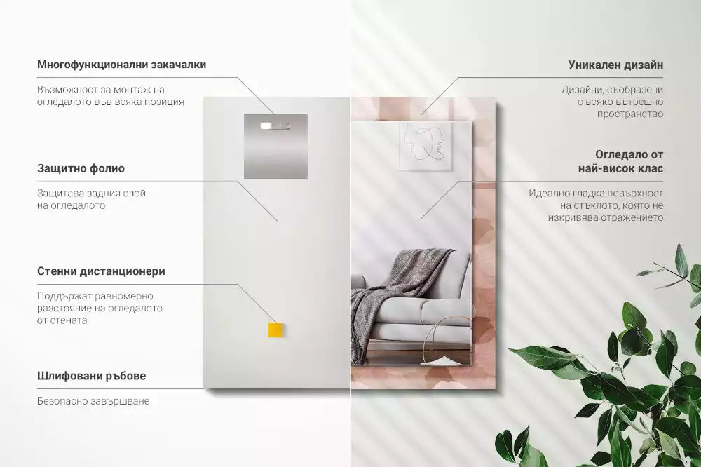 Oglindă imprimată Bujori flori