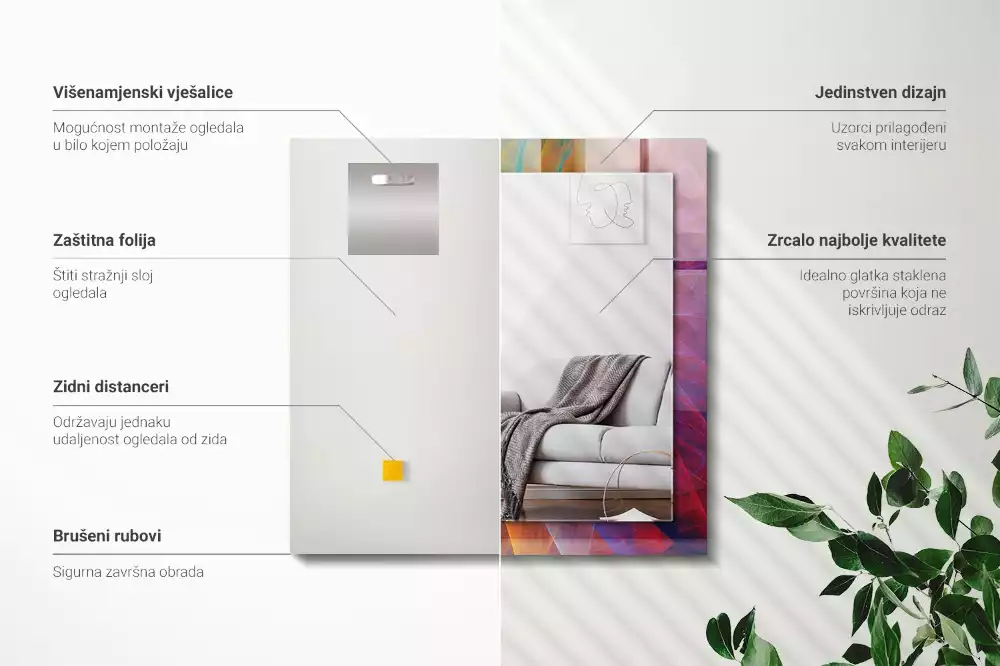 Decorațiuni de perete cu oglinzi Spirală abstractă colorată