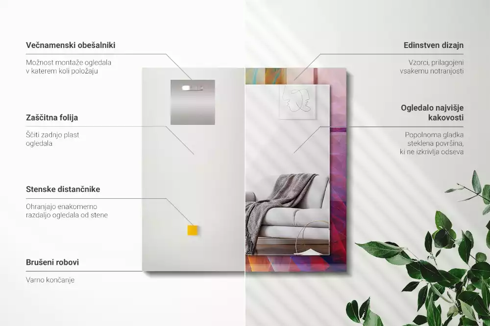 Decorațiuni de perete cu oglinzi Spirală abstractă colorată