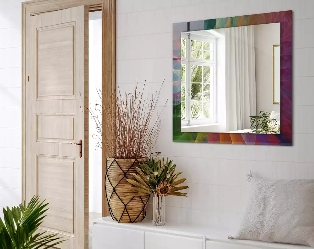 Decorațiuni de perete cu oglinzi Spirală abstractă colorată