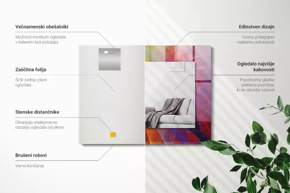 Decorațiuni de perete cu oglinzi Spirală abstractă colorată