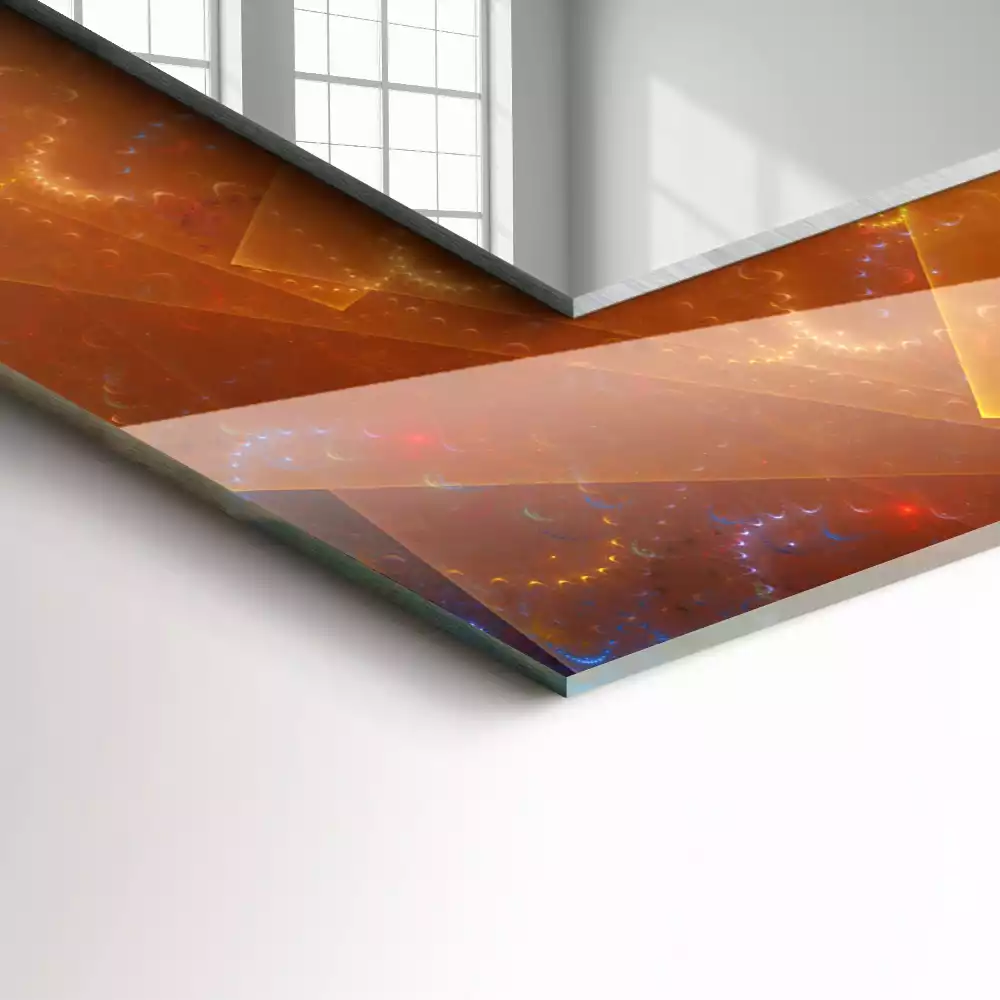 Decorațiuni perete cu oglindă Spirală fractală colorată