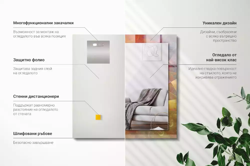 Decorațiuni perete cu oglindă Spirală fractală colorată