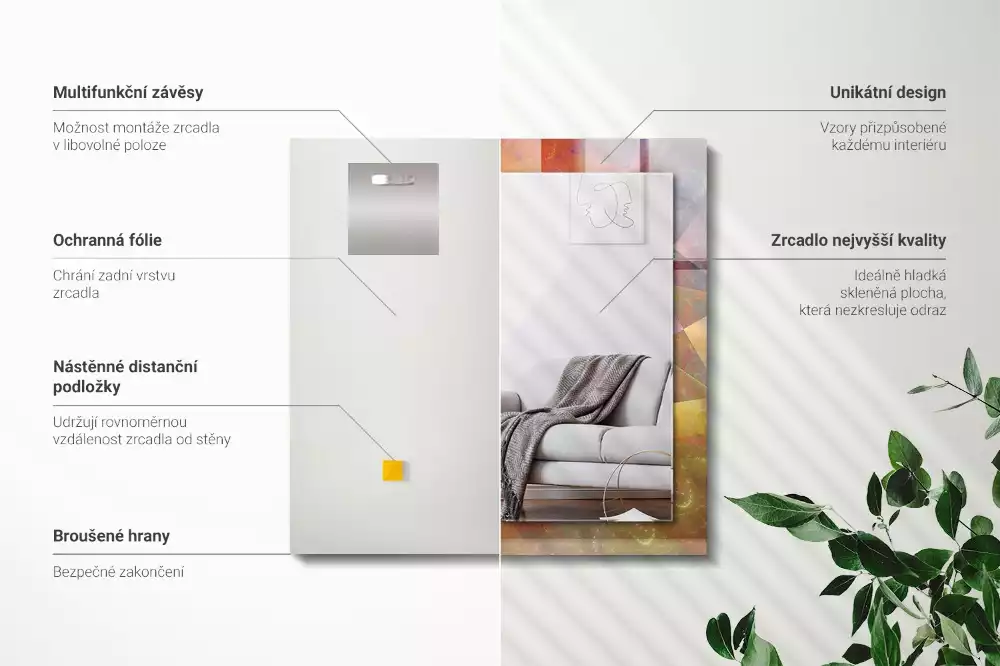 Decorațiuni perete cu oglindă Spirală fractală colorată