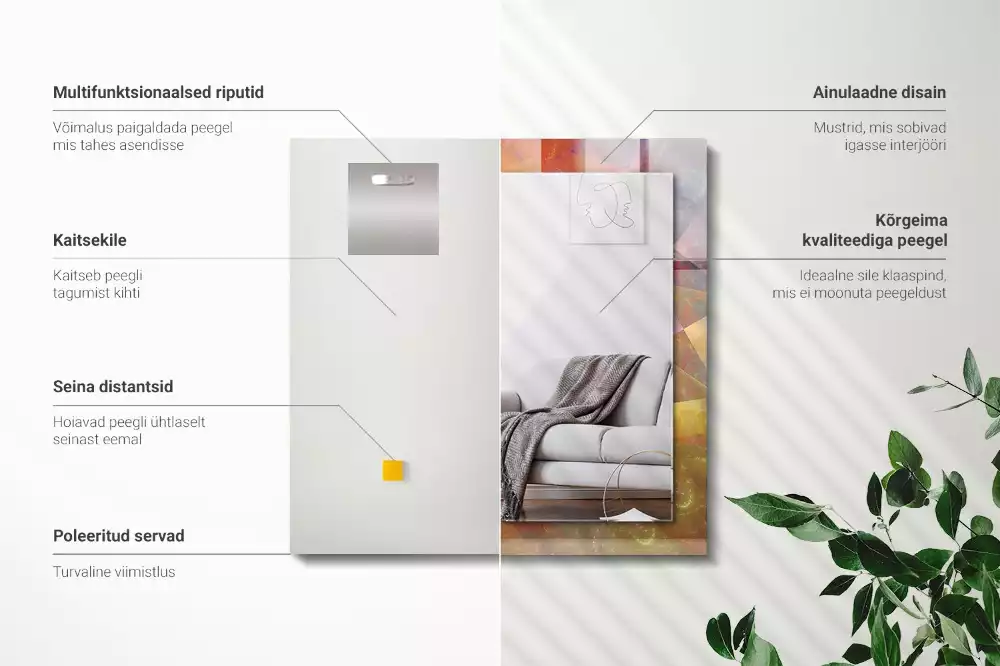 Decorațiuni perete cu oglindă Spirală fractală colorată