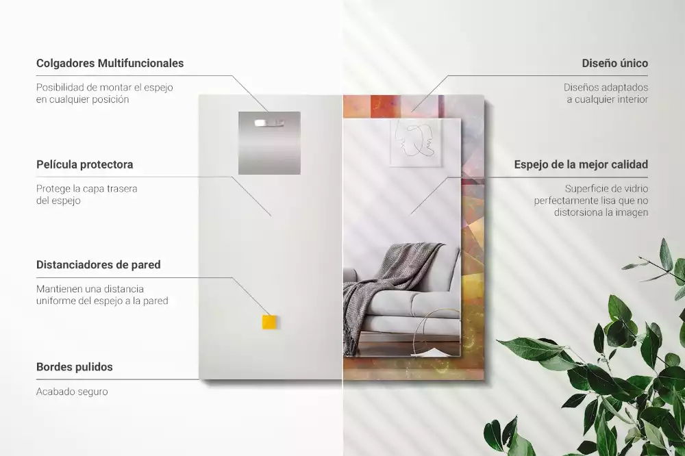 Decorațiuni perete cu oglindă Spirală fractală colorată