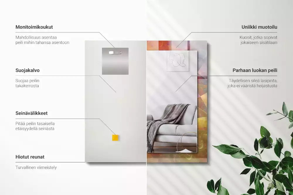 Decorațiuni perete cu oglindă Spirală fractală colorată