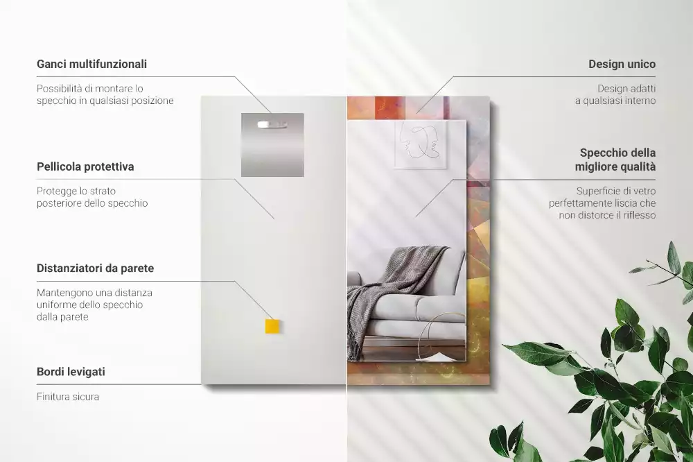 Decorațiuni perete cu oglindă Spirală fractală colorată