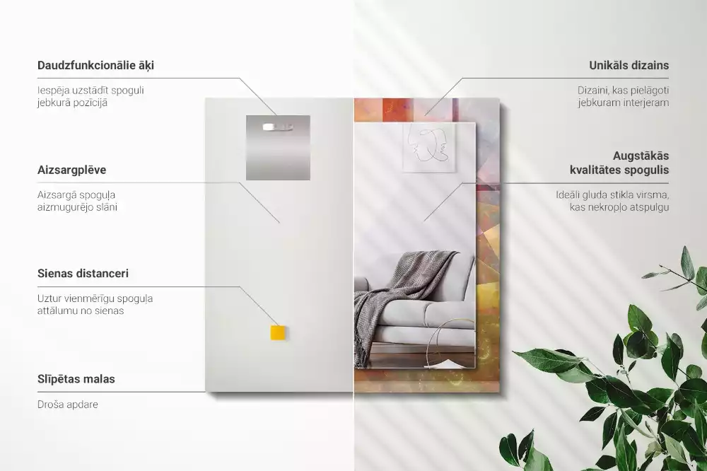 Decorațiuni perete cu oglindă Spirală fractală colorată