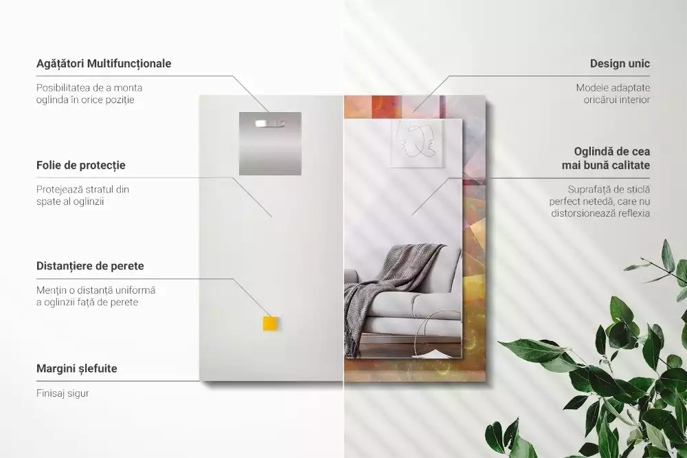 Decorațiuni perete cu oglindă Spirală fractală colorată