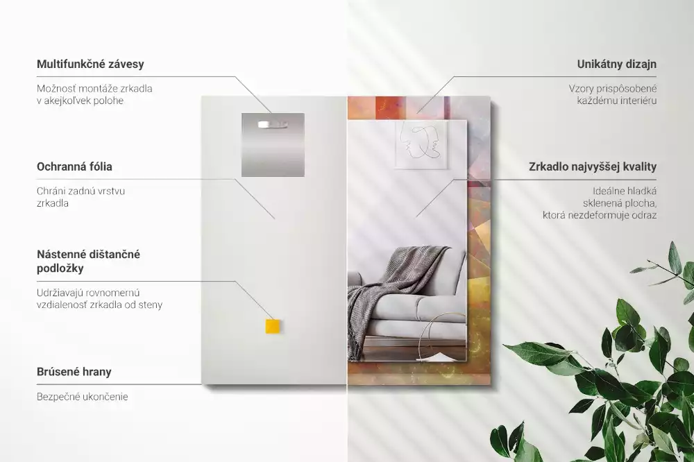 Decorațiuni perete cu oglindă Spirală fractală colorată