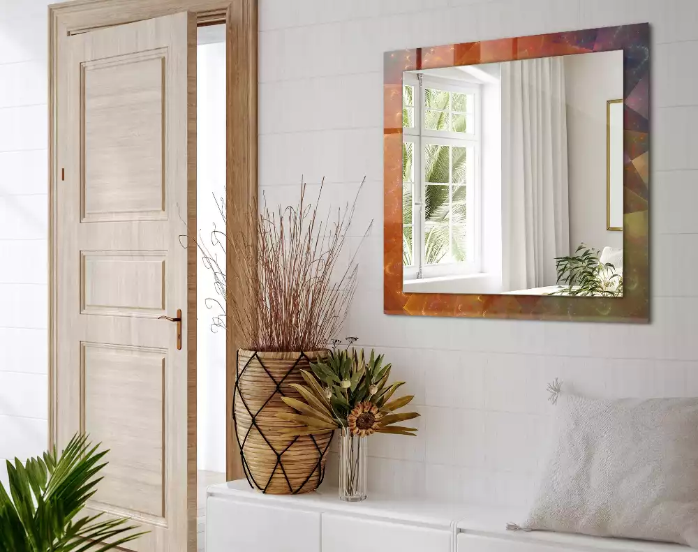 Decorațiuni perete cu oglindă Spirală fractală colorată