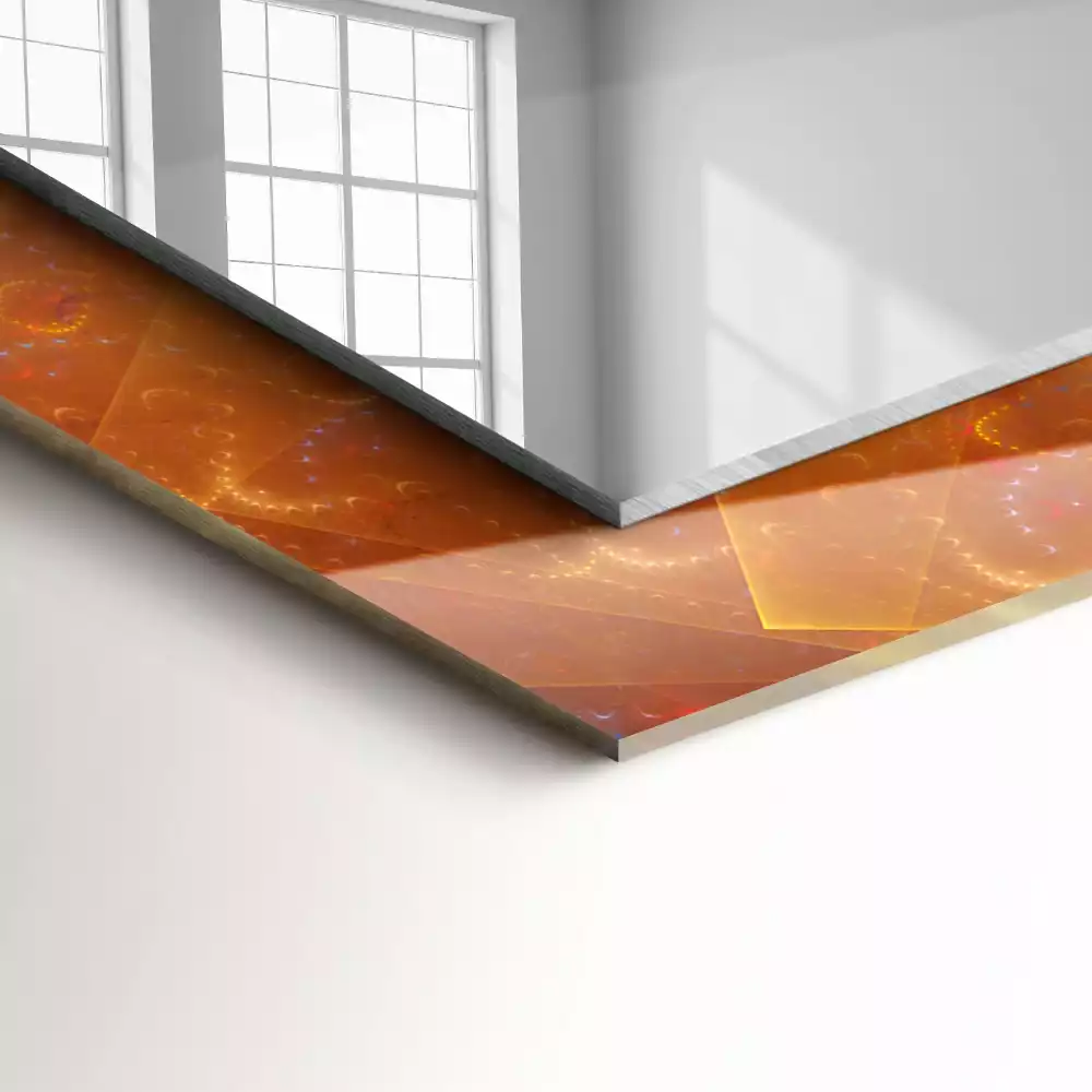 Decorațiuni perete cu oglindă Spirală fractală colorată