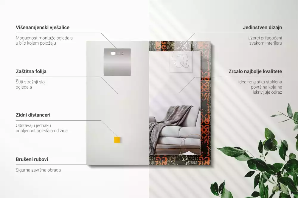 Oglindă imprimată Model etnic ornamental