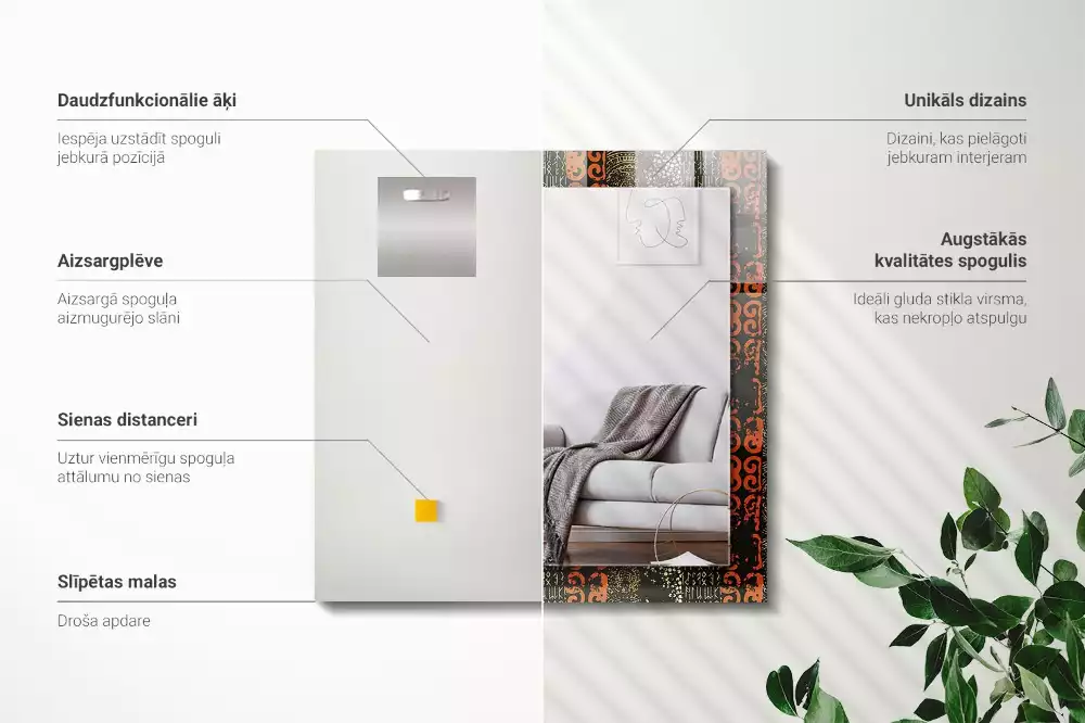 Oglindă imprimată Model etnic ornamental