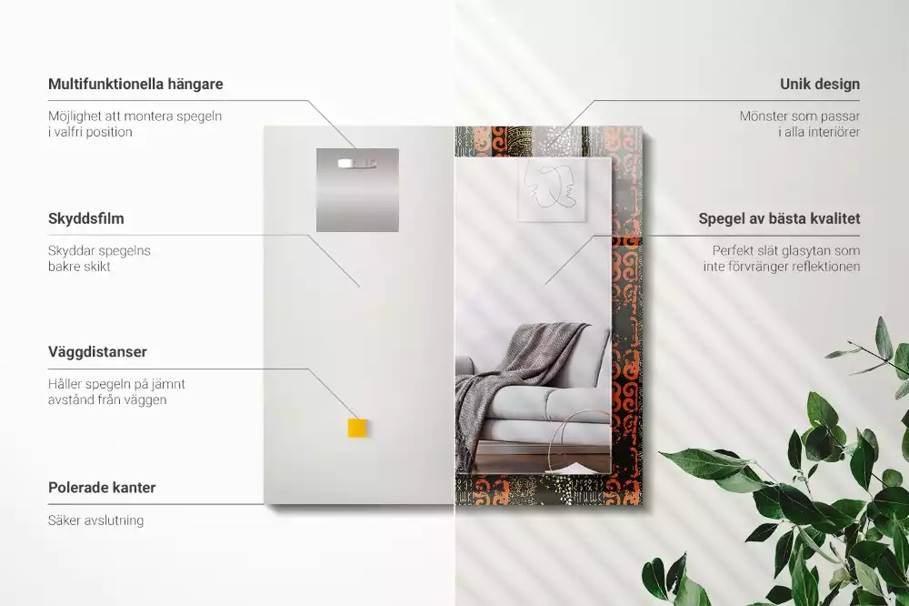 Oglindă imprimată Model etnic ornamental