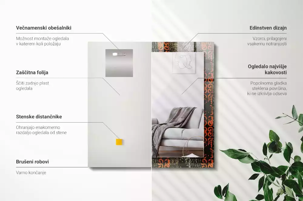 Oglindă imprimată Model etnic ornamental