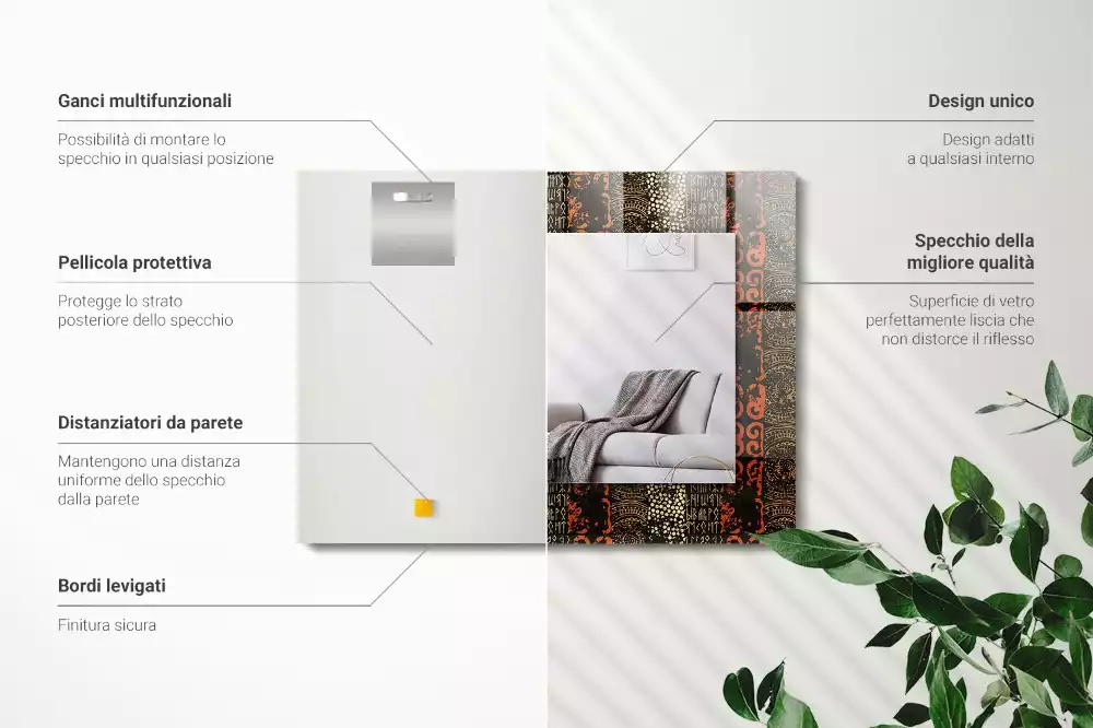 Oglindă imprimată Model etnic ornamental