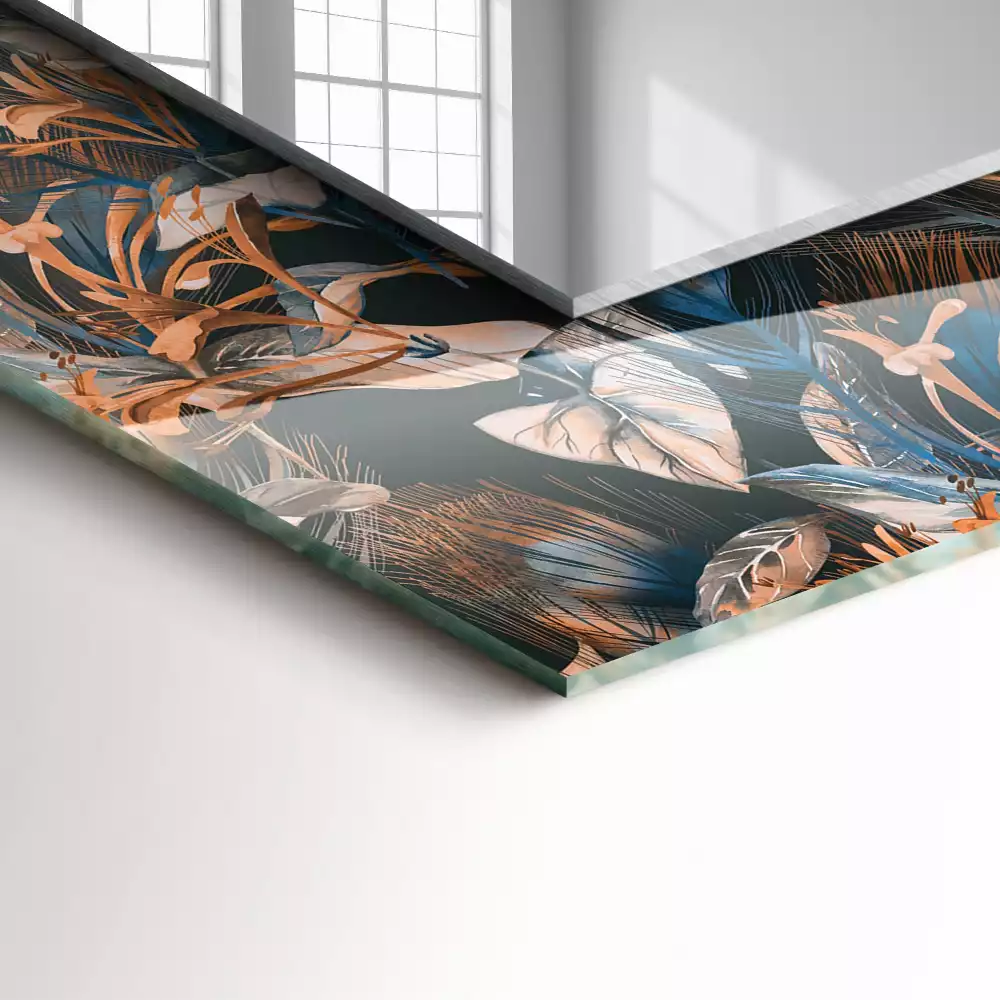 Decorațiuni de perete cu oglinzi Flori și frunze