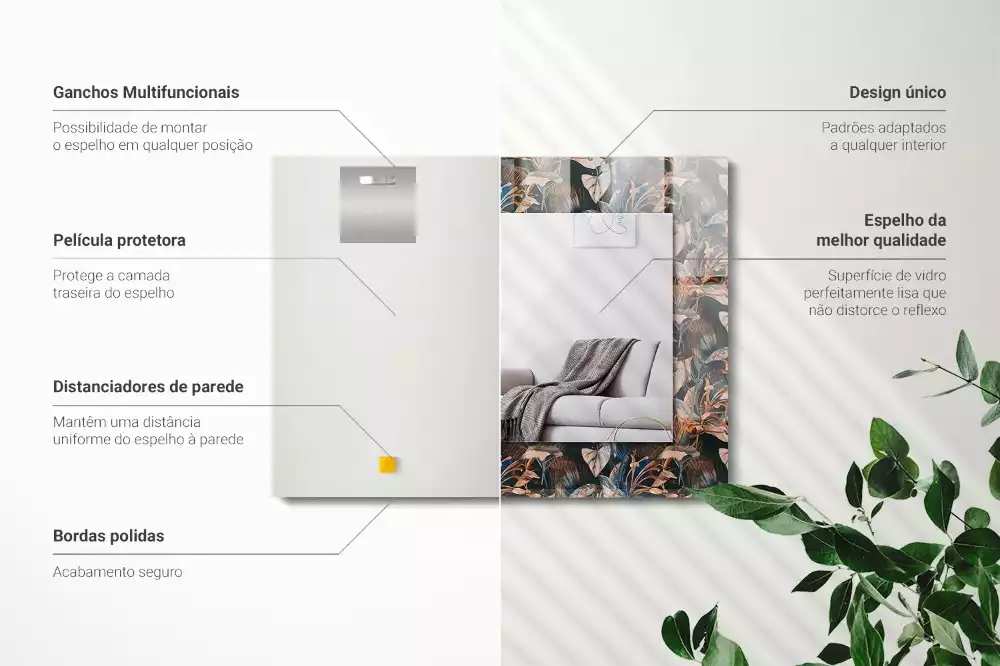 Decorațiuni de perete cu oglinzi Flori și frunze